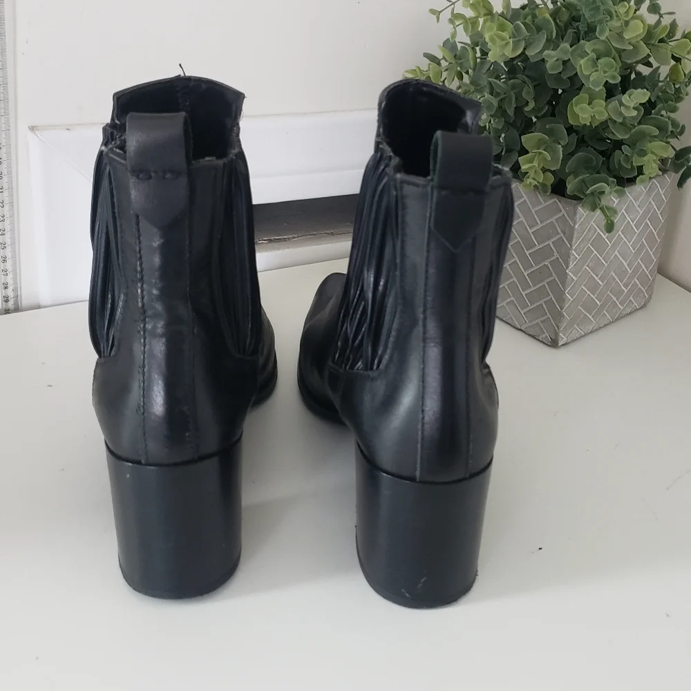 Zara Leather chealsea Bootie block heel - Picture 4 of 5